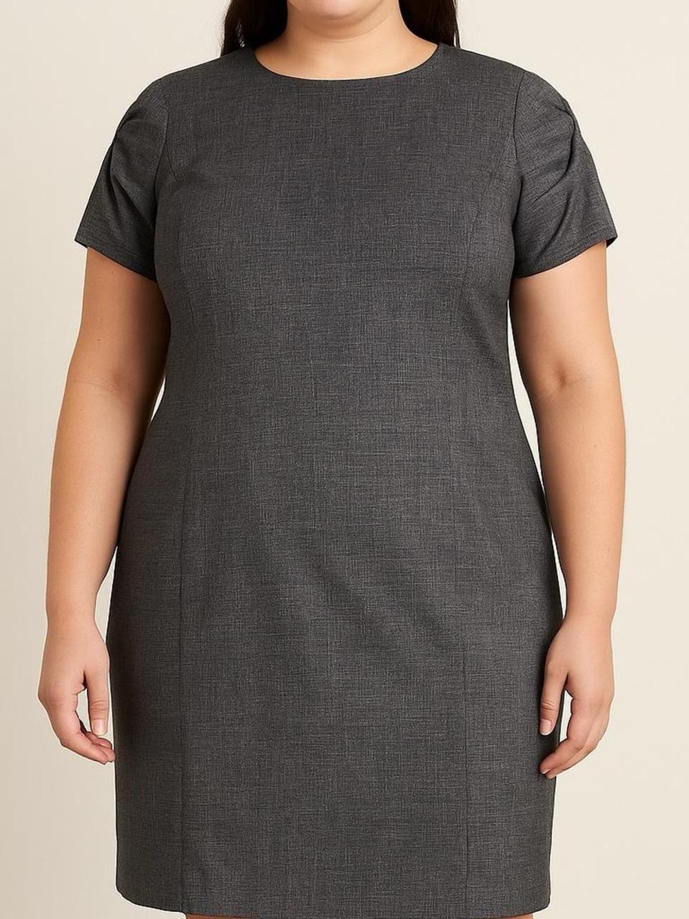 Michael Kors Gray Textured Sheath Dress Size 14 Career Office Classic
